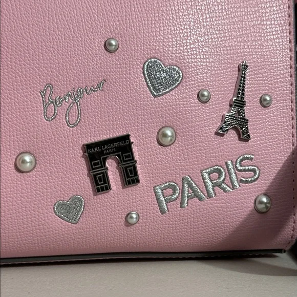 NEW Karl Lagerfeld Pink Paris Tote WITH STRAP